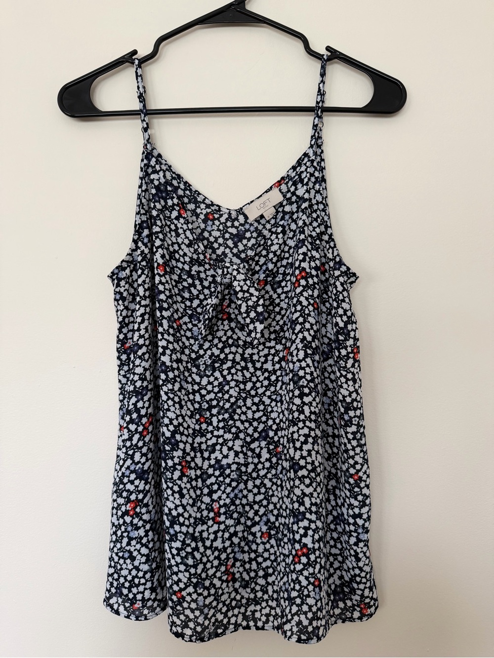 LOFT Navy Floral Spaghetti-Strap Camisole